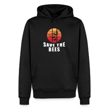 Apiculteur Abeilles Fleurs Nature - Sweat à capuche Premium bio Homme - noir - Devant - Nico (187cm)