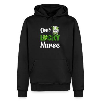 Great gift st patrick's day nurse - Sweat à capuche Premium bio Homme - noir - Devant - Nico (187cm)