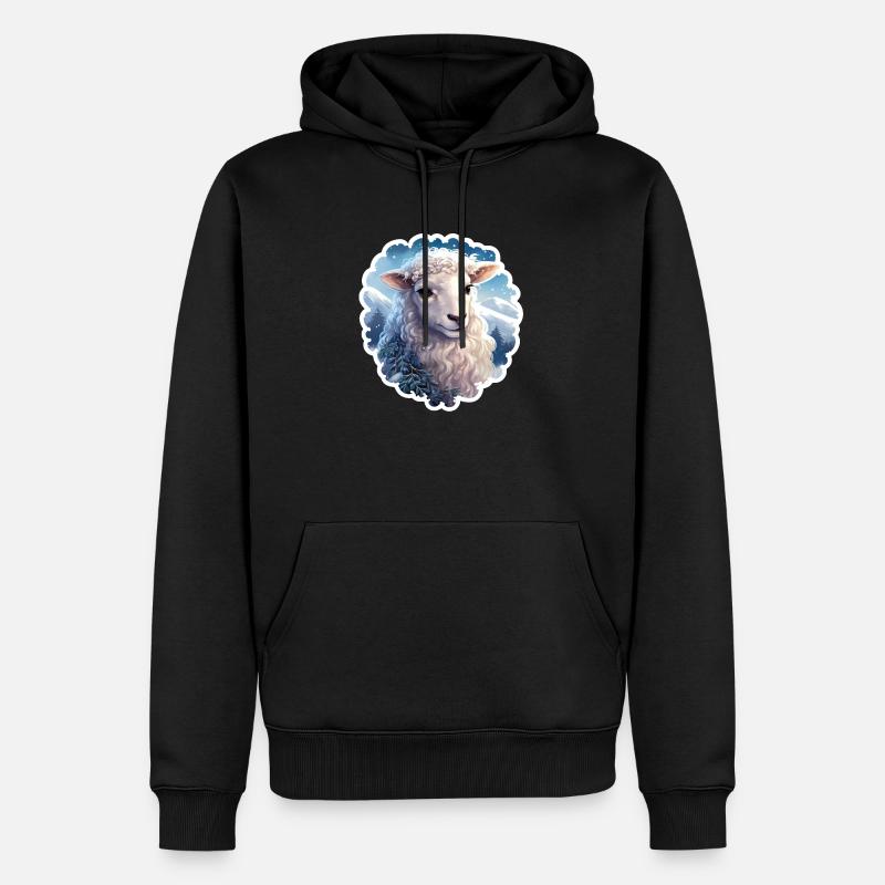 Weihnachtslamm - Männer Premium Bio Hoodie - Schwarz