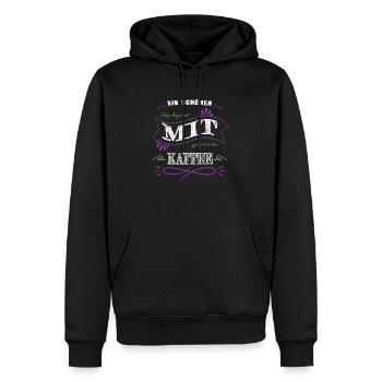 geek geschenk bday lieben coffeeshop geschenkidee - Männer Premium Bio Hoodie - Schwarz - Vorne - Nico (187cm)