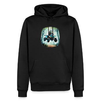 quad et tout terrain - Sweat à capuche Premium bio Homme - noir - Devant - Nico (187cm)
