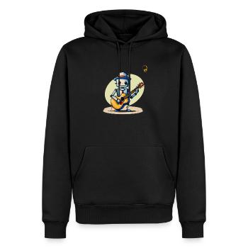 ROBOT WITH GUITAR - Men’s Premium Organic Hoodie - black - Front - Nico (187cm)