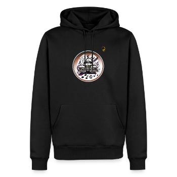 MUSIK IM AUTO - Männer Premium Bio Hoodie - Schwarz - Vorne - Nico (187cm)