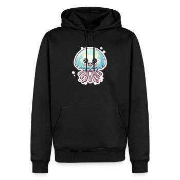 Amoureux des méduses - Sweat à capuche Premium bio Homme - noir - Devant - Nico (187cm)