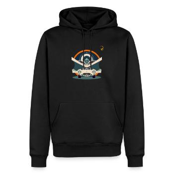 FLÜGEL DER VERGANGENHEIT - Männer Premium Bio Hoodie - Schwarz - Vorne - Nico (187cm)