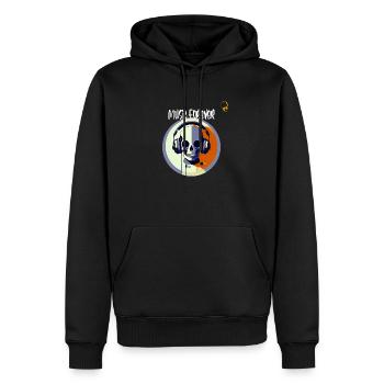 IMMER MUSIK - Männer Premium Bio Hoodie - Schwarz - Vorne - Nico (187cm)