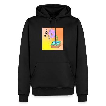 Musikblüte Blumen Surreale Musik Liebhaber Design - Männer Premium Bio Hoodie - Schwarz - Vorne - Nico (187cm)