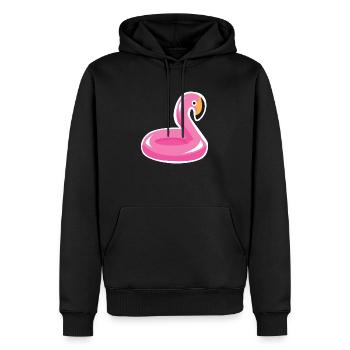 Pink Flamingo - Männer Premium Bio Hoodie - Schwarz - Vorne - Nico (187cm)