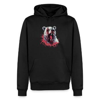 Bär, Tier, Tier, Tier, Tier, Blut, Kunst, Kunst, Kunst, - Männer Premium Bio Hoodie - Schwarz - Vorne - Nico (187cm)