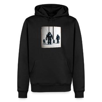 Vintage Roboter Comic - Männer Premium Bio Hoodie - Schwarz - Vorne - Nico (187cm)
