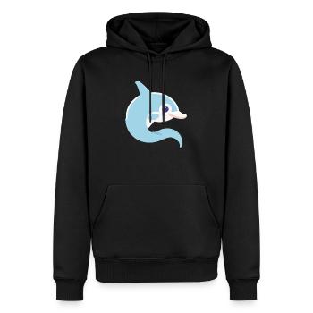 Dauphin dans le Sea Roll - Sweat à capuche Premium bio Homme - noir - Devant - Nico (187cm)