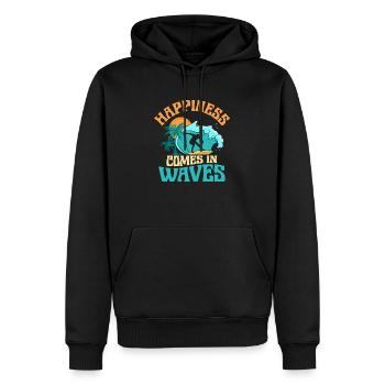 Certified Badass Forklift Operator Surfboard Surfe - Männer Premium Bio Hoodie - Schwarz - Vorne - Nico (187cm)