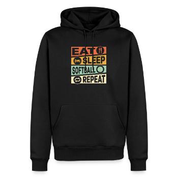 Eat Sleep Softball Repeat Équipe de baseball - Sweat à capuche Premium bio Homme - noir - Devant - Nico (187cm)