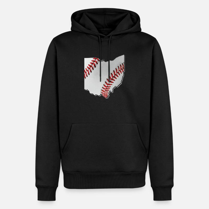 Ohio (États-Unis) | Vrai baseball | Carte - Sweat à capuche Premium bio Homme - noir