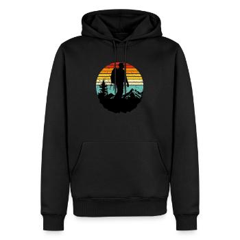 Wandern in den Bergen - Männer Premium Bio Hoodie - Schwarz - Vorne - Nico (187cm)