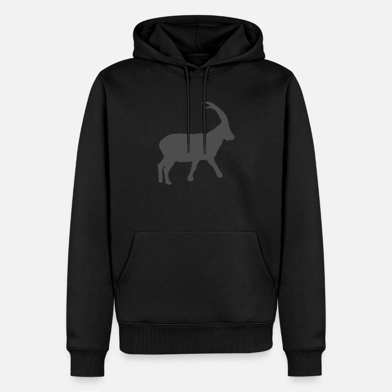 Steinbock - Männer Premium Bio Hoodie - Schwarz