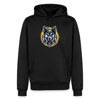 Wolfie - Männer Premium Bio Hoodie - Schwarz - Vorne - Nico (187cm)