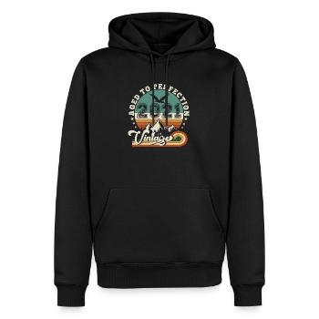 2025 Vintage Anniversaire Rétro 2022.Edition 2025. - Sweat à capuche Premium bio Homme - noir - Devant - Nico (187cm)