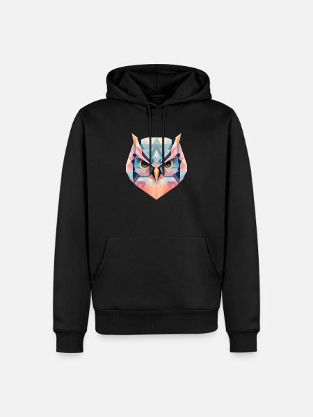 Geometric Owl Gift - Men’s Premium Organic Hoodie - black