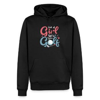 Just A Girl Who Loves Golf Golfer Hobby - Männer Premium Bio Hoodie - Schwarz - Vorne - Nico (187cm)