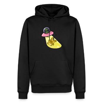 Teddy kidnappé par OVNI Uap - Sweat à capuche Premium bio Homme - noir - Devant - Nico (187cm)