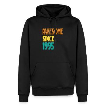 AWESOME since 1995 - Sweat à capuche Premium bio Homme - noir - Devant - Nico (187cm)