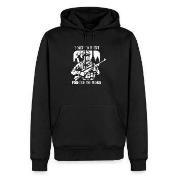 Geboren für die Jagd - Männer Premium Bio Hoodie - Schwarz - Vorne - Nico (187cm)