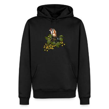 Bunter Vogel - Männer Premium Bio Hoodie - Schwarz - Vorne - Nico (187cm)