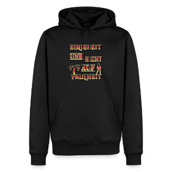 Einigkeit und Recht auf Faulheit - Männer Premium Bio Hoodie - Schwarz - Vorne - Nico (187cm)