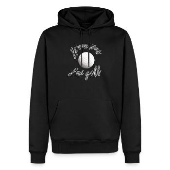Balle de Golf J'ai GOLF - Sweat à capuche Premium bio Homme - noir - Devant - Nico (187cm)