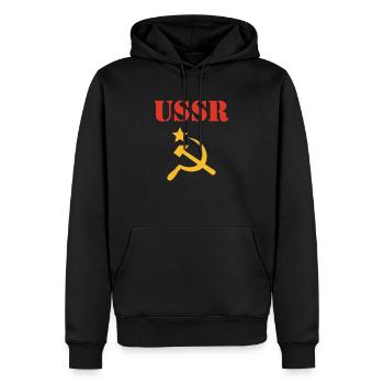 USSR - Männer Premium Bio Hoodie - Schwarz - Vorne - Nico (187cm)