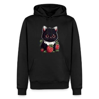 Ragamuffin Fraise Cat Cadeau - Sweat à capuche Premium bio Homme - noir - Devant - Nico (187cm)