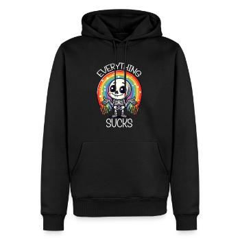Alles ist Süßer Skeloton Regenbogen - Männer Premium Bio Hoodie - Schwarz - Vorne - Nico (187cm)