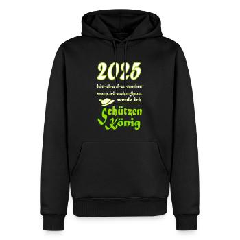 Schützenkönig 2025 - Männer Premium Bio Hoodie - Schwarz - Vorne - Nico (187cm)
