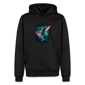kolibri,vogel, illustration,bunt,graffiti - Männer Premium Bio Hoodie - Schwarz - Vorne - Nico (187cm)