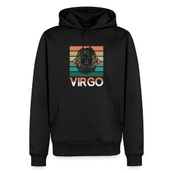 Signe du zodiaque Vierge Astorolgie Horoscope Signe - Sweat à capuche Premium bio Homme - noir - Devant - Nico (187cm)