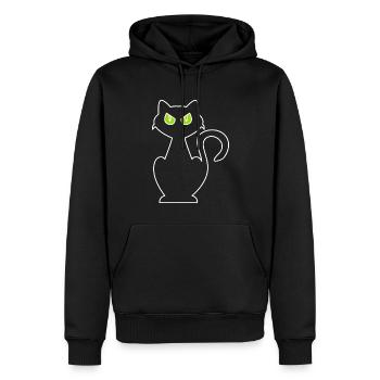 Wütende Katze - Männer Premium Bio Hoodie - Schwarz - Vorne - Nico (187cm)