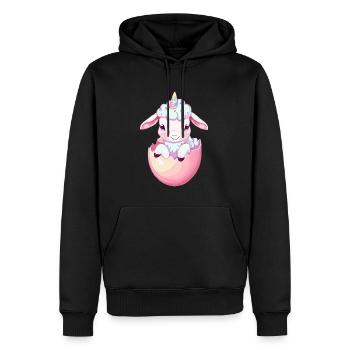Agneau licorne dans la conception imaginative de mouton à l’œuf - Sweat à capuche Premium bio Homme - noir - Devant - Nico (187cm)