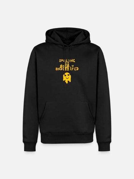 Lächeln wird stark unterschätzt, Glückszitat - Männer Premium Bio Hoodie - Schwarz