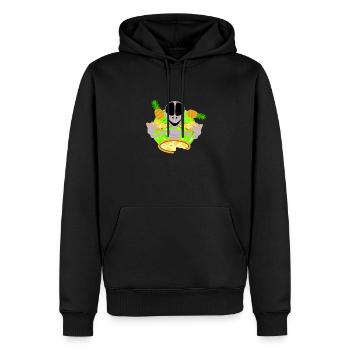 Pineapple Pizza Enjoyer, Alien Eating Pizza - Sweat à capuche Premium bio Homme - noir - Devant - Nico (187cm)