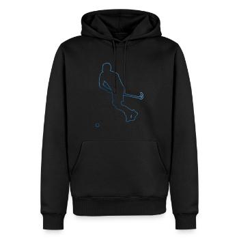 Salibandy Unihockey Unihockeyspielen Damen - Männer Premium Bio Hoodie - Schwarz - Vorne - Nico (187cm)