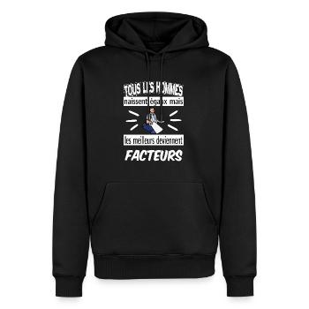 les meilleurs deviennent facteurs - Sweat à capuche Premium bio Homme - noir - Devant - Nico (187cm)