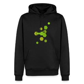 Marvin - Männer Premium Bio Hoodie - Schwarz - Vorne - Nico (187cm)