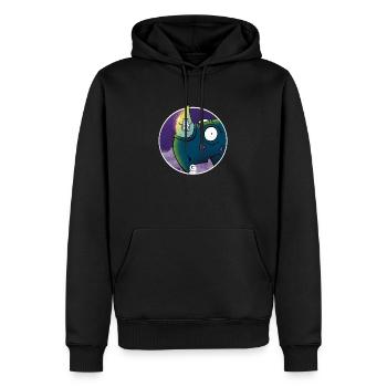 GIGGJOTT animiertes Nashorn - Männer Premium Bio Hoodie - Schwarz - Vorne - Nico (187cm)