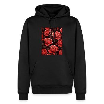 Motif de rose - Sweat à capuche Premium bio Homme - noir - Devant - Nico (187cm)