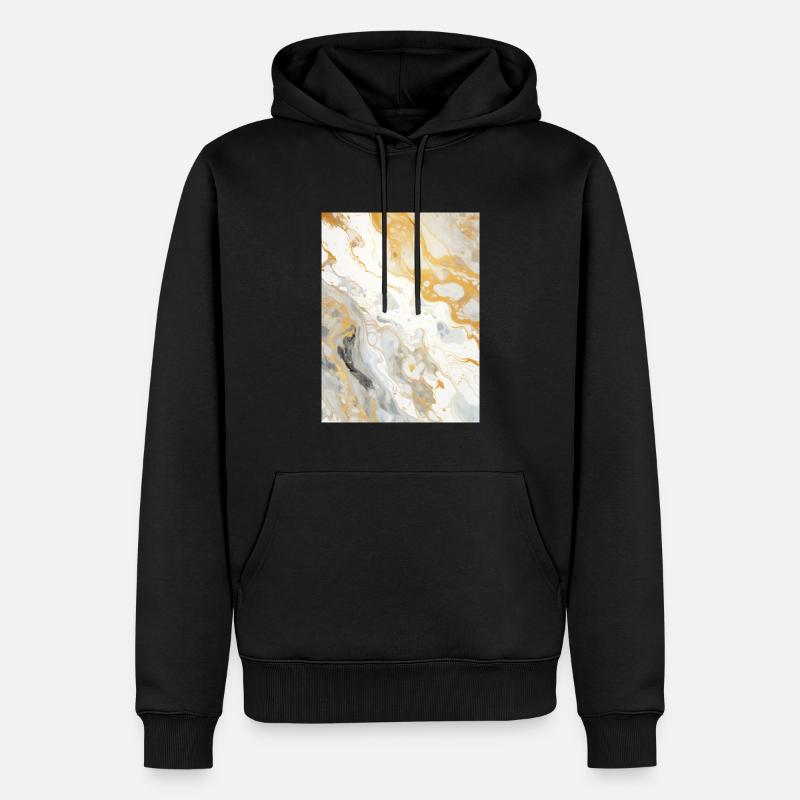 Marmor Stein - Männer Premium Bio Hoodie - Schwarz