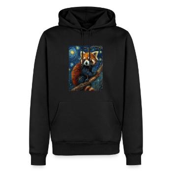 Panda Roux, Van Gogh, Style - Sweat à capuche Premium bio Homme - noir - Devant - Nico (187cm)