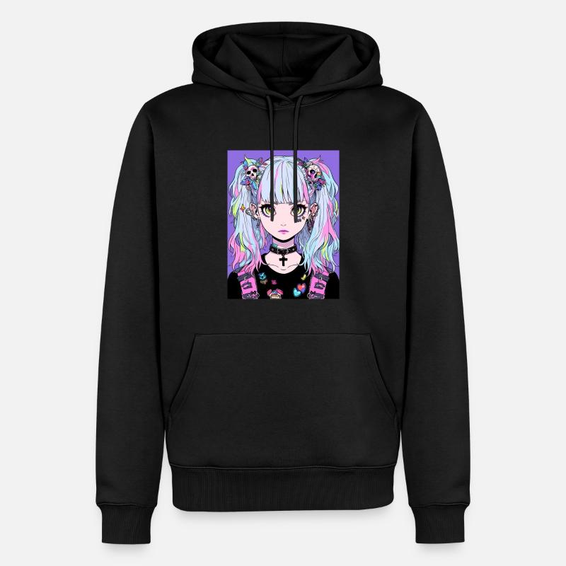 Anime, Mädchen, Geschenk - Männer Premium Bio Hoodie - Schwarz