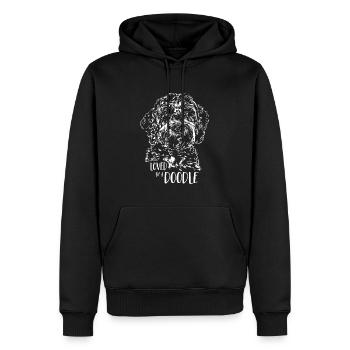 Aimé par un chien gribouillant disant chiens Wilsigns - Sweat à capuche Premium bio Homme - noir - Devant - Nico (187cm)