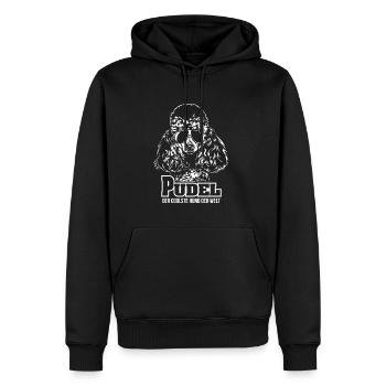PUDEL coolster Hund Hundespruch Wilsigns Hunde - Männer Premium Bio Hoodie - Schwarz - Vorne - Nico (187cm)